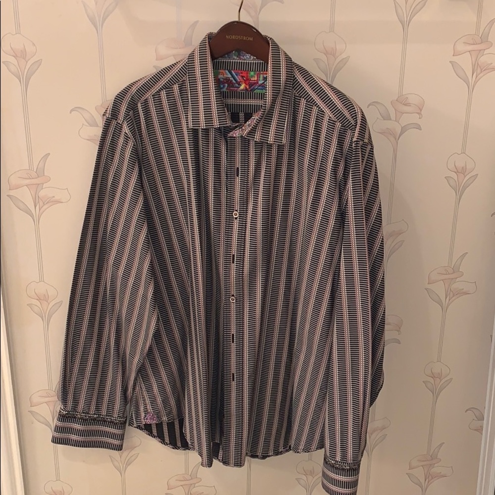 Robert graham multicolor stripe button down shirt